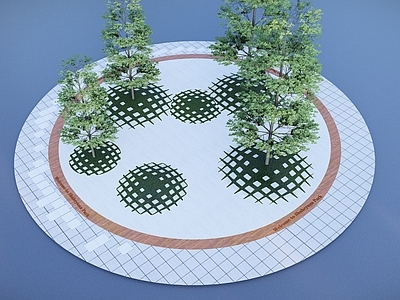 现代圆形广场景观 市政口袋公园 街头绿地 街心社区活动场地