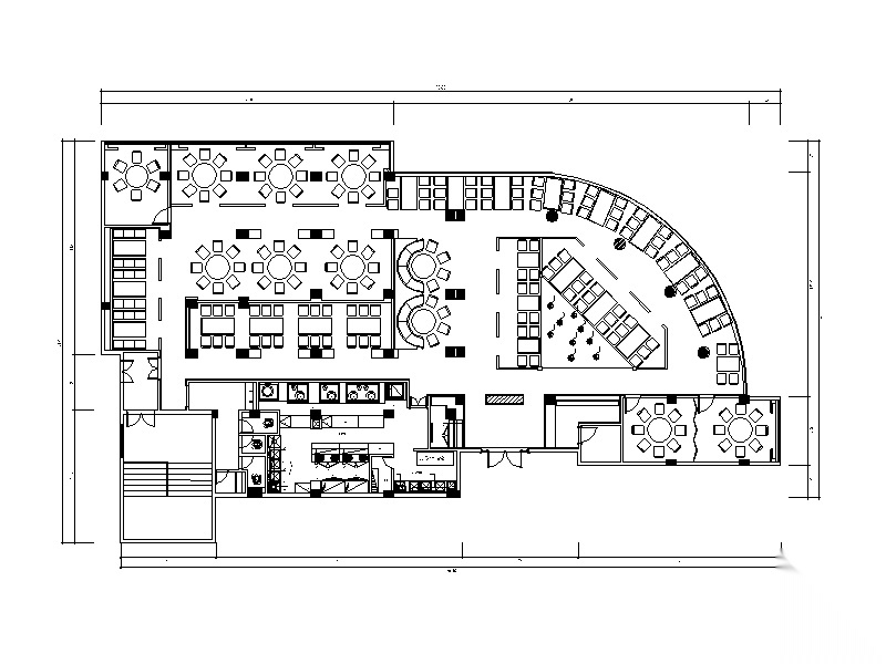 [福建]全套现代风格饭庄设计CAD施工图（含效果图）