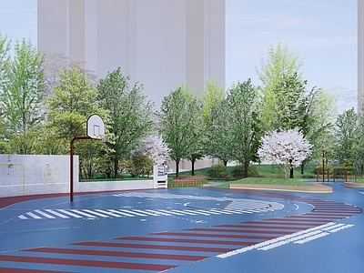 现代城市街角运动公园景观