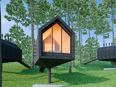 现代树屋 乡村营地 森林小屋