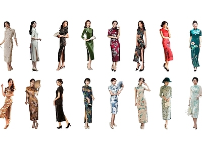 2d旗袍古风人物女人美女