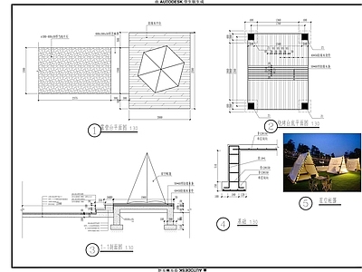 露营台烧烤台详图 施工图 家具节点