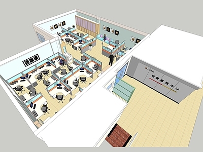 现代公共办公区 小型 开放式