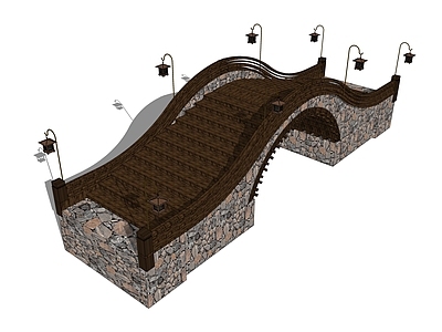 中式拱桥 景观桥 木材