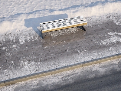 现代雪景道路 路面