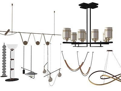 现代吊灯 落 艺术灯 组合