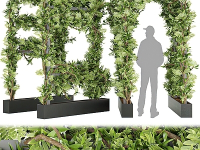 绿植藤蔓廊架花架 花坛花钵拱形花架廊架 花园廊架 阳台户外花架爬藤架