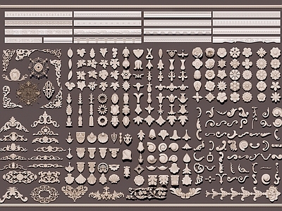 欧式雕花 构件 角花 石膏雕花 脚线 线条雕花 石膏线 角线 圆形雕花