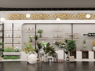 现代花艺店 现代店铺 商场店花店店铺 现代前台插花
