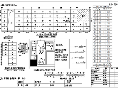 多户型卫生间平面布置图 施工图