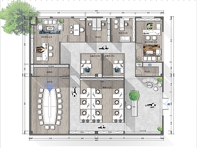 300m²办公室平面布置图