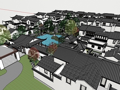中式美丽乡村 四合院庭院