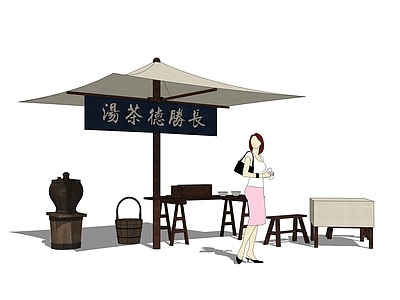 中式摊位 小吃摊 民俗商业外摆 民俗商业摆件 民俗集市