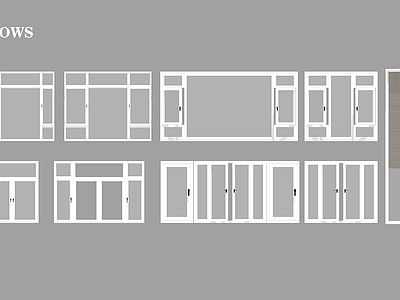现代白色窗户组合
