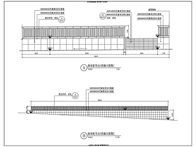 商业街节点挡墙 施工图 墙面通用节点