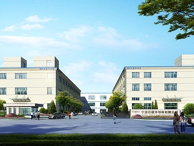 现代工业厂房 厂房大门入口 厂房建筑