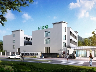 现代工业厂房 厂房 入口 厂房建筑 门卫室