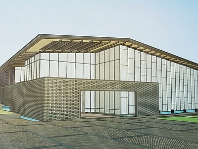 新中式游客服务中心 会所 庭院 售楼部 展厅