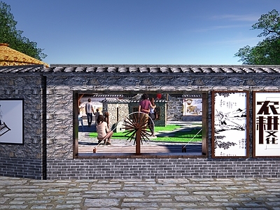 中式农耕文化展览 农耕展厅 文化建设墙 乡村小品 民俗文化墙 乡村博物