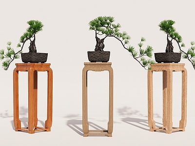 新中式花几 花架 饰品