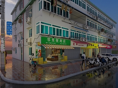 现代门头门面 店铺