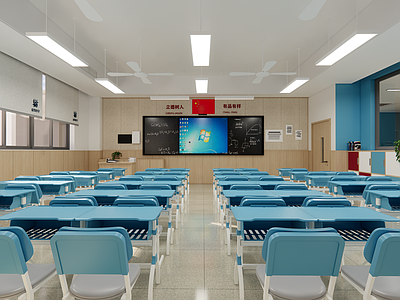 现代学校教室 过道