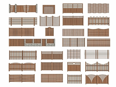 现代木质围栏护栏 木材
