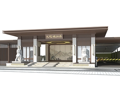 新中式小区入口大门