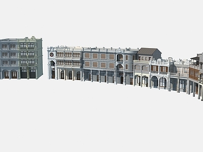 简欧其他公共建筑 中式民国商业建筑 老上海风情建筑 民国风老建筑