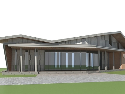 新中式景观小建筑 公园驿站 公园商店 公园小卖部