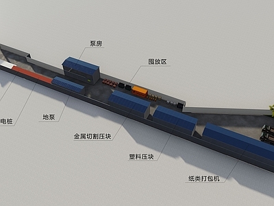 现代垃圾回收站 垃圾分拣中心