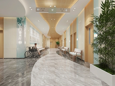 现代医院过道 普通医院 医院走廊