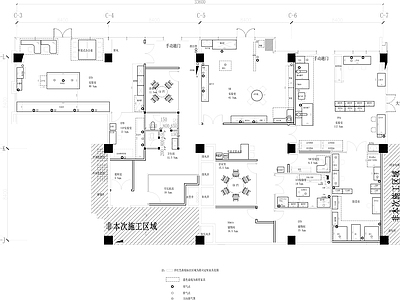 现代简约办公室 施工图