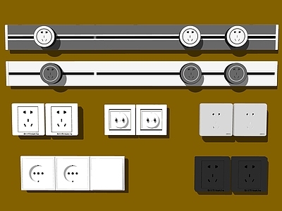 现代插座 开关 组合