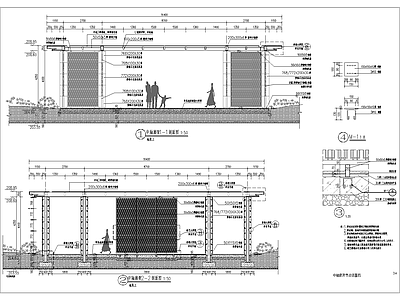 新中式中轴廊架 施工图