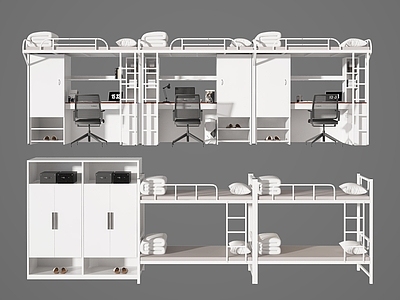 现代上下床 学生床 上下铺 电脑床 一体床 床铺