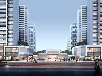 现代简约入口大门 沿街商业
