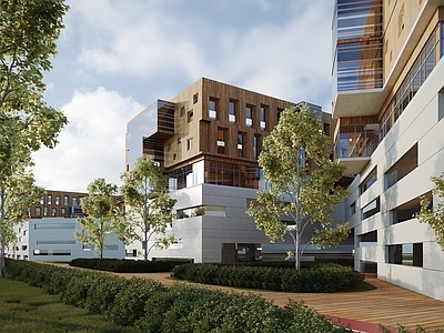 现代多层办公楼建筑 科技园办公楼建筑 商业建筑