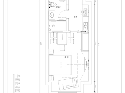万达单身公寓室内 施工图 公寓