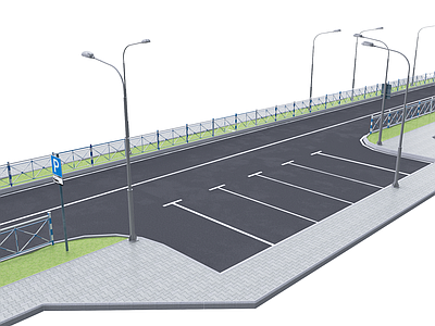 现代市政道路停车位