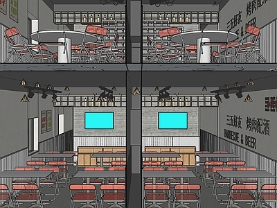 工业风烧烤店