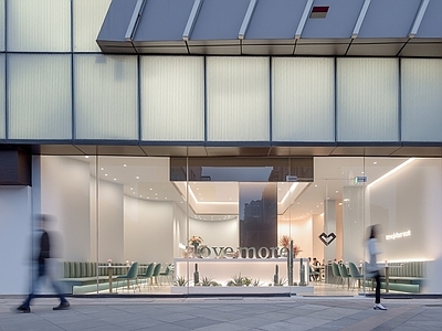 商场傍晚街景店铺
