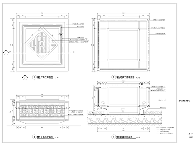 新中式景观灯具 施工图 景观小品