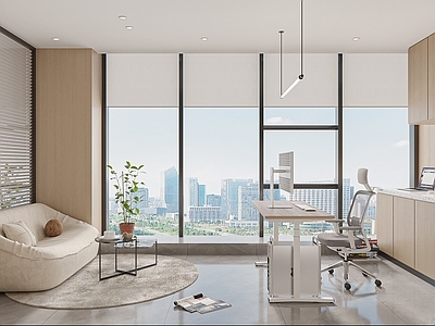 现代经理办公室 实验室 会客区 办公区