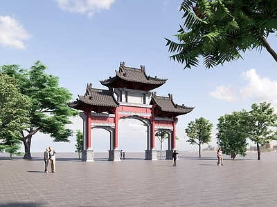 中式牌坊 仿古建筑 古建筑 公建