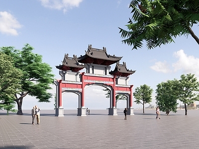 中式牌坊牌楼 仿古 古 公建 牌坊