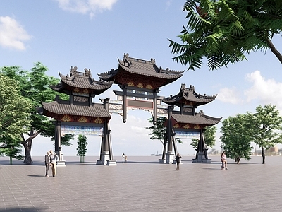 中式牌坊 仿古建筑 古建筑 公建