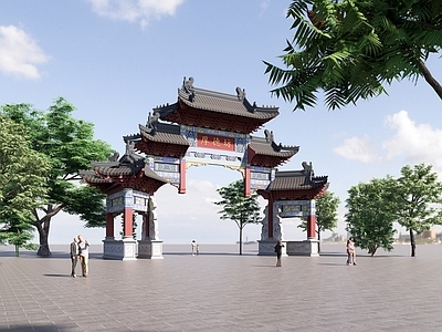 中式牌坊 仿古建筑 古建筑 公建