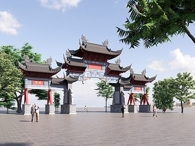 中式牌坊 仿古 古 公建