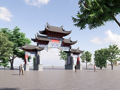中式牌坊 仿古建筑 古建筑 公建